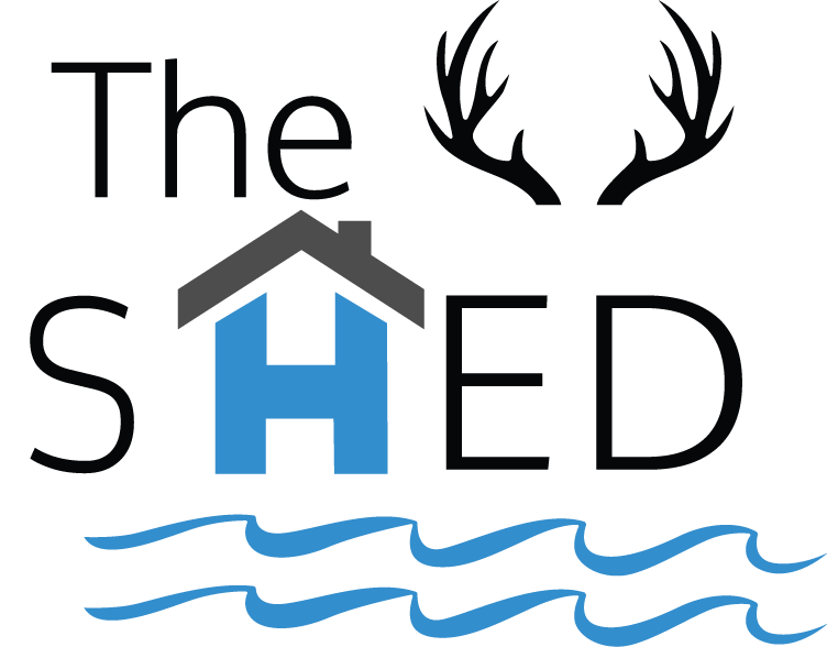the Shed logo with black text